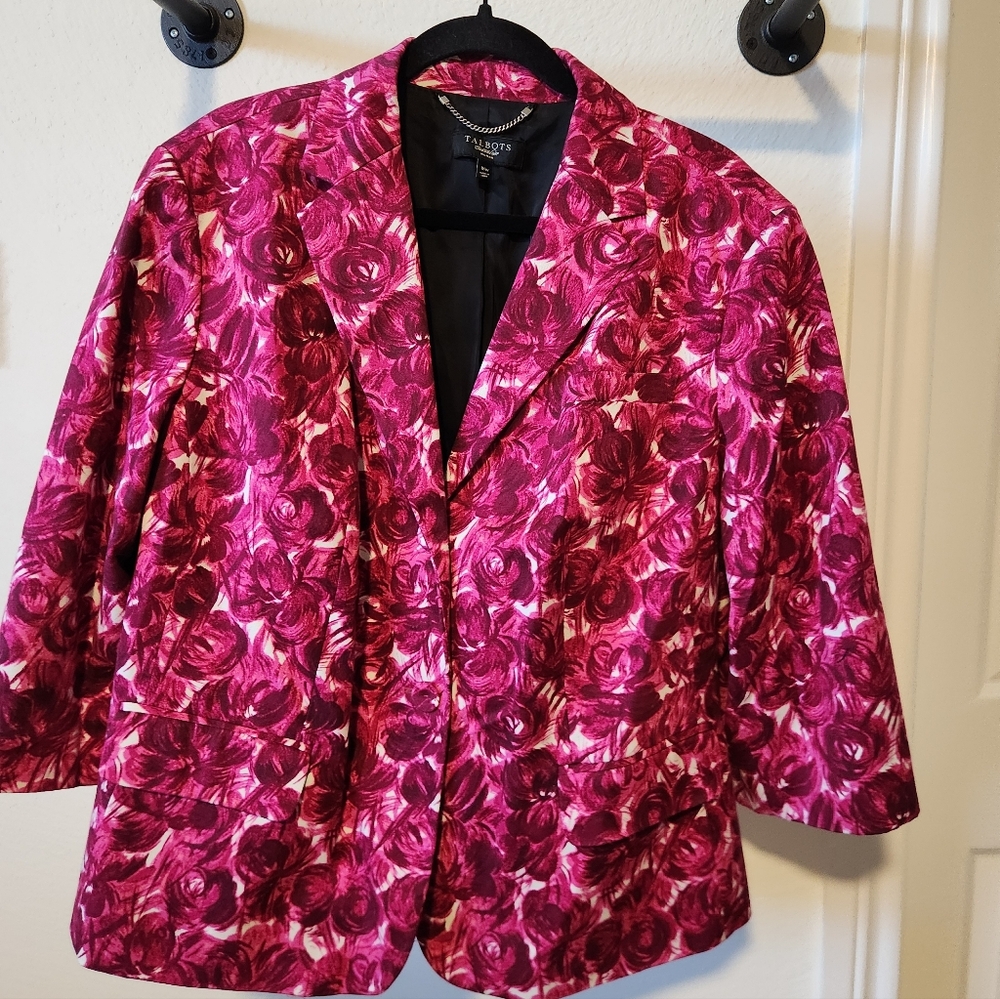 Talbots Pink Vibrant Floral Blazer 18W